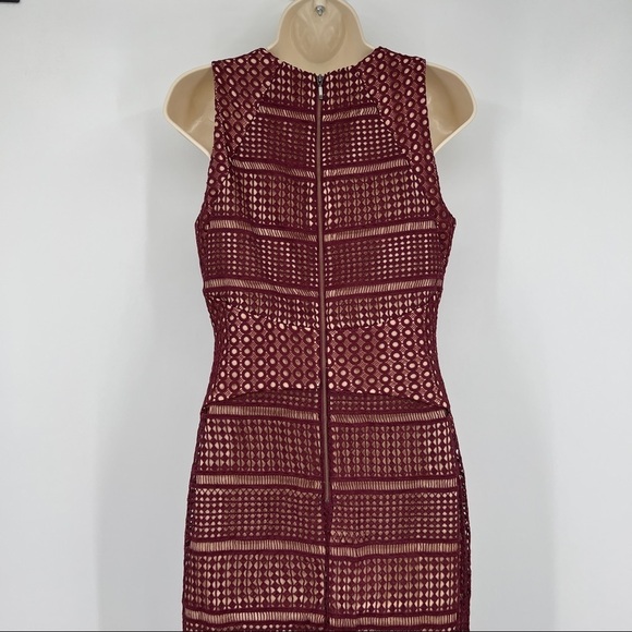 Keepsake The Label Sweet Nothing Burgundy Lace Midi Dress Size Medium - Picture 9 of 14
